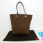 グッチ GUCCI GG トートバッグ ブラウン 茶 キャンバス レザー ロゴ ハンドバッグ ショルダーバッグ【中古】【送料無料】bk9062