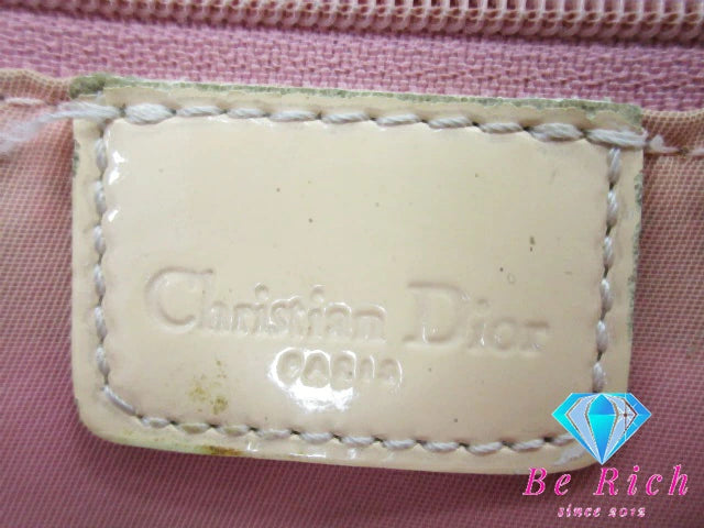 クリスチャン ディオール Christian Dior トートバッグ ショルダーバッグ PVC パテントレザー ナンバース トロッター ピンク アイボリー ハンドバッグ 肩掛け 【中古】【送料無料】 bk9068