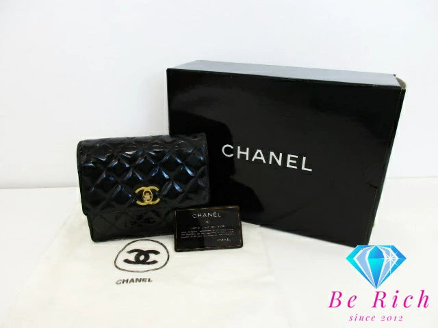 シャネル CHANEL マトラッセ ウエスト バッグ ポーチ 黒 ブラック パテント レザー エナメル ベルトなし ココマーク CC ロゴ ベルト ヴィンテージ 小物  【中古】【送料無料】 bk9070