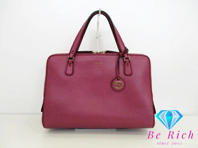 グッチ GUCCI 2way ハンドバッグ ショルダーバッグ 391988 ダスティ ローズ ピンク系 パープル系 レザー トート ロゴ 手提げ 肩掛け 鞄 【中古】【送料無料】 bk9120