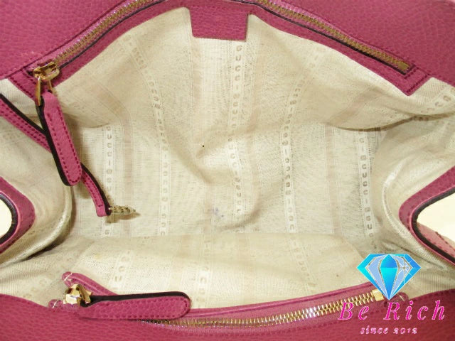 グッチ GUCCI 2way ハンドバッグ ショルダーバッグ 391988 ダスティ ローズ ピンク系 パープル系 レザー トート ロゴ 手提げ 肩掛け 鞄 【中古】【送料無料】 bk9120