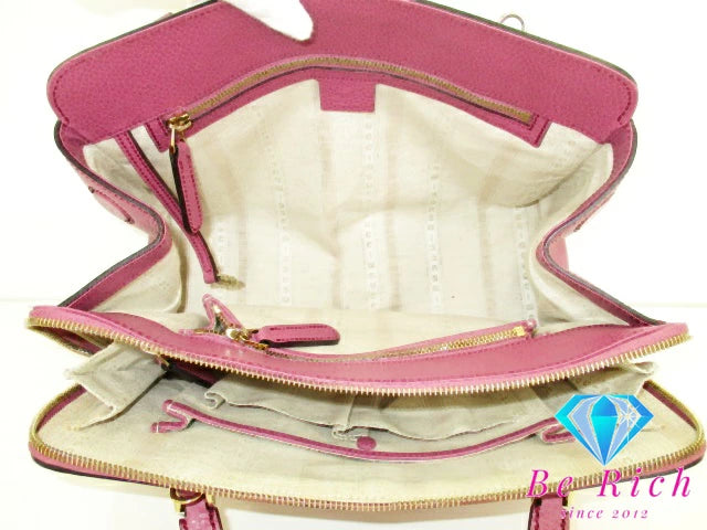 グッチ GUCCI 2way ハンドバッグ ショルダーバッグ 391988 ダスティ ローズ ピンク系 パープル系 レザー トート ロゴ 手提げ 肩掛け 鞄 【中古】【送料無料】 bk9120