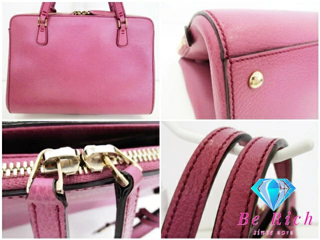グッチ GUCCI 2way ハンドバッグ ショルダーバッグ 391988 ダスティ ローズ ピンク系 パープル系 レザー トート ロゴ 手提げ 肩掛け 鞄 【中古】【送料無料】 bk9120