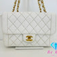 シャネル CHANEL マトラッセ シングル フラップ チェーン ショルダーバッグ ラム スキン 白 ホワイト アイボリー ココマーク CC ロゴ 鞄 【中古】【送料無料】 bk9151