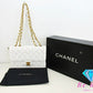 シャネル CHANEL マトラッセ シングル フラップ チェーン ショルダーバッグ ラム スキン 白 ホワイト アイボリー ココマーク CC ロゴ 鞄 【中古】【送料無料】 bk9151