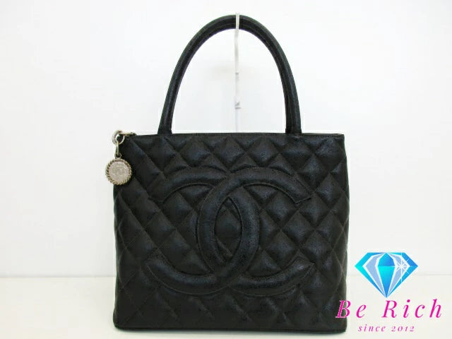 シャネル CHANEL マトラッセ 復刻トート A01804 トートバッグ ブラック 黒 キャビアスキン レザー シルバー金具 ココマーク CC ロゴ ハンドバッグ 鞄 【中古】【送料無料】 bk9157