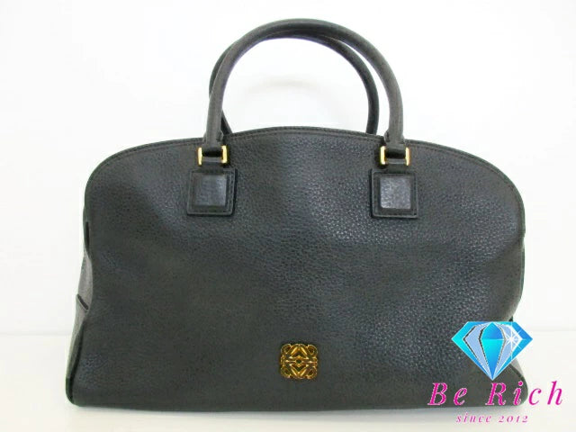 ロエベ LOEWE アラモ アディ ハンドバッグ 黒 ブラック レザー ロゴ ミニ ボストンバッグ 手持ち 鞄【中古】【送料無料】 bk9214