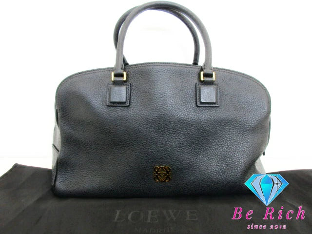 ロエベ LOEWE アラモ アディ ハンドバッグ 黒 ブラック レザー ロゴ ミニ ボストンバッグ 手持ち 鞄【中古】【送料無料】 bk9214