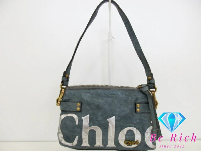 クロエ Chloe 2way ショルダーバッグ エクリプス 7A733 青 ブルー レザー ショルダーなし ロゴ クロスボディ ハンドバッグ 鞄 【中古】【送料無料】 bk9232