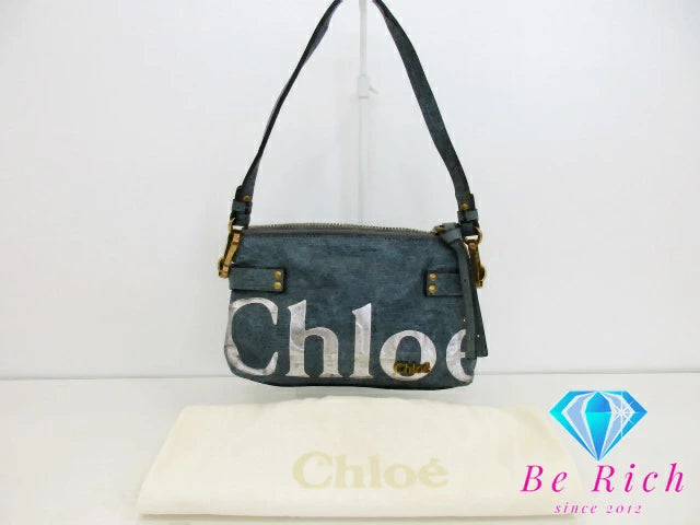 クロエ Chloe 2way ショルダーバッグ エクリプス 7A733 青 ブルー レザー ショルダーなし ロゴ クロスボディ ハンドバッグ 鞄 【中古】【送料無料】 bk9232