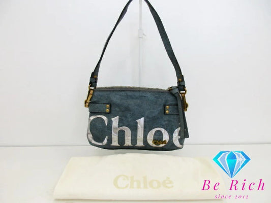 クロエ Chloe 2way ショルダーバッグ エクリプス 7A733 青 ブルー レザー ショルダーなし ロゴ クロスボディ ハンドバッグ 鞄 【中古】【送料無料】 bk9232