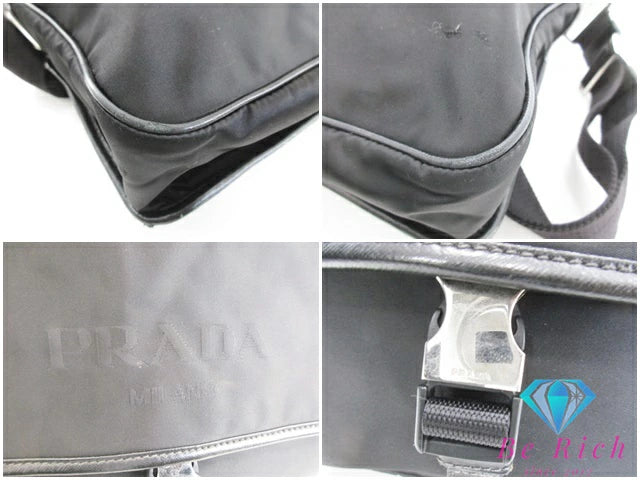 プラダ PRADA ショルダーバッグ ポコノ 2VD166 ブラック 黒 ナイロン ロゴ 鞄 肩掛け 斜め掛け メンズ  レディース【中古】【送料無料】 bk9260