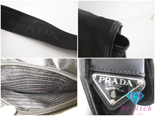 プラダ PRADA ショルダーバッグ ポコノ 2VD166 ブラック 黒 ナイロン ロゴ 鞄 肩掛け 斜め掛け メンズ  レディース【中古】【送料無料】 bk9260