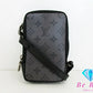ルイ ヴィトン LOUIS VUITTON モノグラム エクリプス リバース ダブル フォン ポーチ ショルダーバッグ M69534 グレー ブラック 黒 PVC レザー LV ロゴ【中古】【送料無料】 bk9282