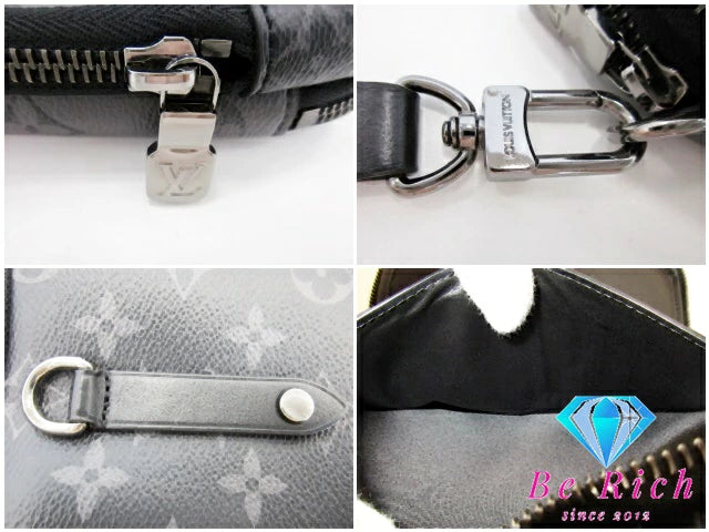 ルイ ヴィトン LOUIS VUITTON モノグラム エクリプス リバース ダブル フォン ポーチ ショルダーバッグ M69534 グレー ブラック 黒 PVC レザー LV ロゴ【中古】【送料無料】 bk9282