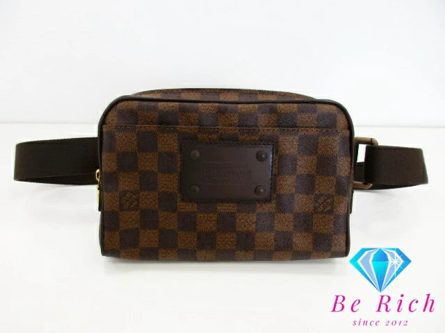 ルイ ヴィトン LOUIS VUITTON ダミエ バムバッグ ブルックリン N41101 エベヌ ボディ ショルダー ウエスト ポーチ バッグ【中古】【送料無料】 bk9284