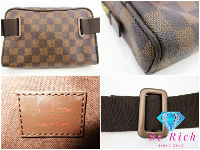 ルイ ヴィトン LOUIS VUITTON ダミエ バムバッグ ブルックリン N41101 エベヌ ボディ ショルダー ウエスト ポーチ バッグ【中古】【送料無料】 bk9284