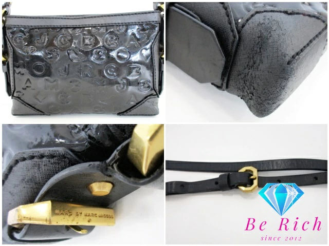 マーク バイ マークジェイコブス MARC BY MARC JACOBS ショルダーバッグ ブラック 黒 パテント レザー ロゴ 肩掛け 鞄 【中古】【送料無料】 bk9296