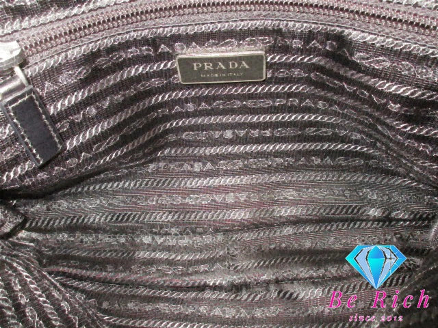 プラダ PRADA ショルダーバッグ ポコノ ブラック 黒 ナイロン ロゴ 鞄 肩掛け 斜め掛け メンズ  レディース【中古】【送料無料】 bk9314