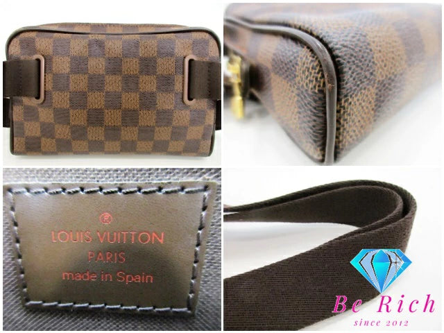 ルイ ヴィトン LOUIS VUITTON ダミエ バムバッグ ブルックリン N41101 エベヌ ボディ ショルダー ウエスト ポーチ バッグ【中古】【送料無料】 bk9323