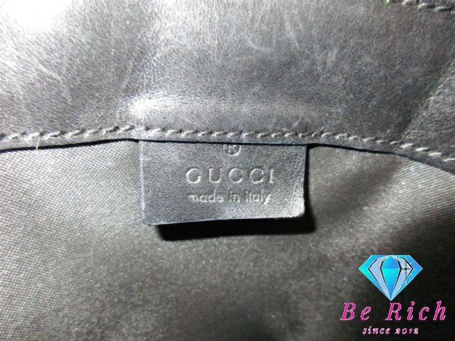 グッチ GUCCI GG トートバッグ ハンドバッグ 019.0346 キャンバス レザー 黒 ブラック 手提げ 鞄 【中古】【送料無料】 bk9335