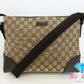 グッチ GUCCI ショルダーバッグ 114273 GG ブラウン 茶 キャンバス レザー ロゴ 斜め掛け 鞄 【中古】【送料無料】bk9342