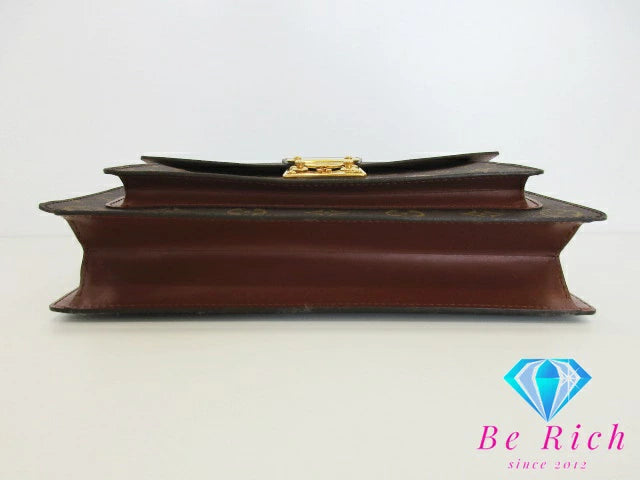 ルイ ヴィトン LOUIS VUITTON 2way ハンドバッグ ショルダーバッグ モノグラム モンソー M51185 茶 ブラウン PVC レザー LV ロゴ ビジネス 手提げ 鞄 【中古】【送料無料】 bk9345