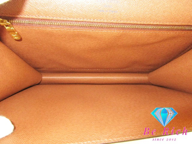 ルイ ヴィトン LOUIS VUITTON 2way ハンドバッグ ショルダーバッグ モノグラム モンソー M51185 茶 ブラウン PVC レザー LV ロゴ ビジネス 手提げ 鞄 【中古】【送料無料】 bk9345