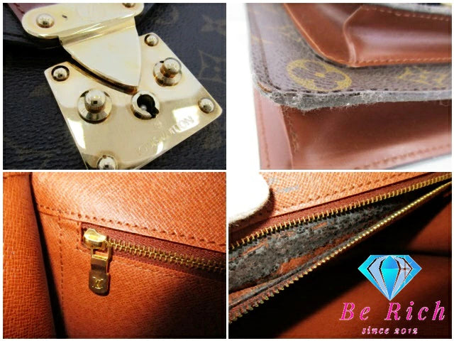 ルイ ヴィトン LOUIS VUITTON モノグラム モンソー 26 M51187 LV ロゴ ブラウン 茶 PVC レザー ショルダーバッグ ハンドバッグ ビジネス 手提げ クラッチバッグ 鞄【中古】【送料無料】bk9378