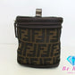 フェンディ FENDI バニティバッグ ハンドバッグ ポーチ 26554 ズッカ ブラウン 茶 キャンバス レザー ロゴ 化粧 コスメ アクセサリーポーチ 鞄 折り畳み 【中古】【送料無料】 bk9389