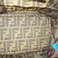 フェンディ FENDI バニティバッグ ハンドバッグ ポーチ 26554 ズッカ ブラウン 茶 キャンバス レザー ロゴ 化粧 コスメ アクセサリーポーチ 鞄 折り畳み 【中古】【送料無料】 bk9389