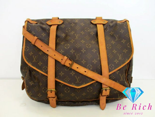 ルイ ヴィトン LOUIS VUITTON ショルダーバッグ モノグラム ソミュール 43 M42252 ブラウン 茶 ダブルフラップ 肩掛け 斜め掛け【中古】【送料無料】bk9390