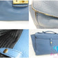 プラダ PRADA 2way ハンドバッグ ショルダーバッグ BT0962 青 ブルー レザー ロゴ 手提げ 肩掛け 鞄 【中古】【送料無料】 bk9392