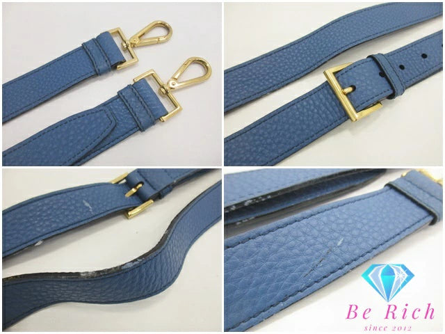 プラダ PRADA 2way ハンドバッグ ショルダーバッグ BT0962 青 ブルー レザー ロゴ 手提げ 肩掛け 鞄 【中古】【送料無料】 bk9392