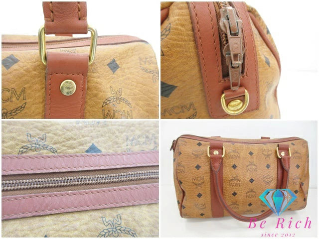 エムシーエム MCM 2way ミニ ボストンバッグ ハンドバッグ ショルダーなし コニャック 茶 キャメル ヴィセトス ロゴグラム ロゴ ショルダーバッグ 鞄 【中古】【送料無料】 bk9400