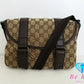 美品 グッチ GUCCI ショルダーバッグ 145858 GG ベージュ ブラウン 茶 キャンバス レザー ロゴ  鞄【中古】【送料無料】bk9407