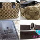 美品 グッチ GUCCI ショルダーバッグ 145858 GG ベージュ ブラウン 茶 キャンバス レザー ロゴ  鞄【中古】【送料無料】bk9407