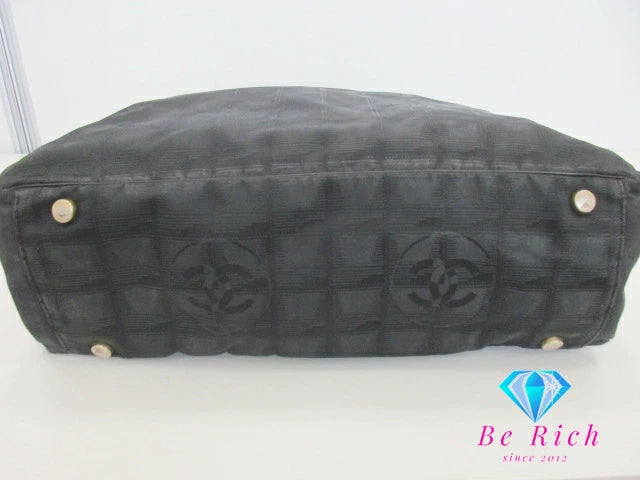 シャネル CHANEL ニュートラベルライン トート GM トートバッグ ハンドバッグ 黒 ブラック ナイロン レザー 手持ち 鞄 【中古】【送料無料】 bk9412