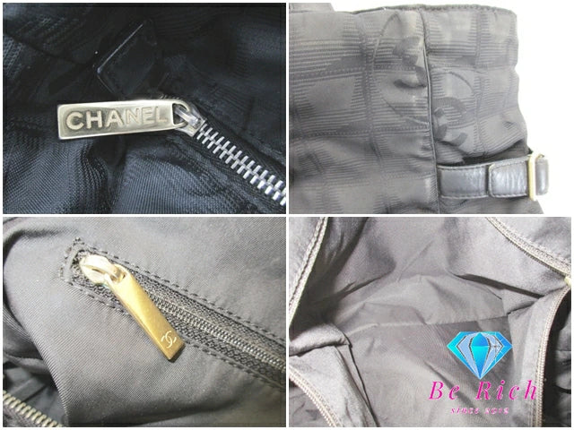 シャネル CHANEL ニュートラベルライン トート GM トートバッグ ハンドバッグ 黒 ブラック ナイロン レザー 手持ち 鞄 【中古】【送料無料】 bk9412