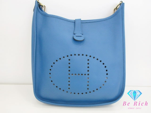 エルメス HERMES エブリン I ( アン ) GM ショルダーバッグ □A 刻印 ゴールド 金具 コバルト ブルー 【中古】【送料無料】bk9419