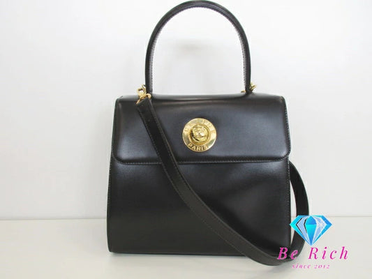 美品 セリーヌ CELINE 2way ハンドバッグ ショルダーバッグ スターボール ブラック 黒 レザー 手持ち 肩掛け パーティ【中古】【送料無料】 bk9436