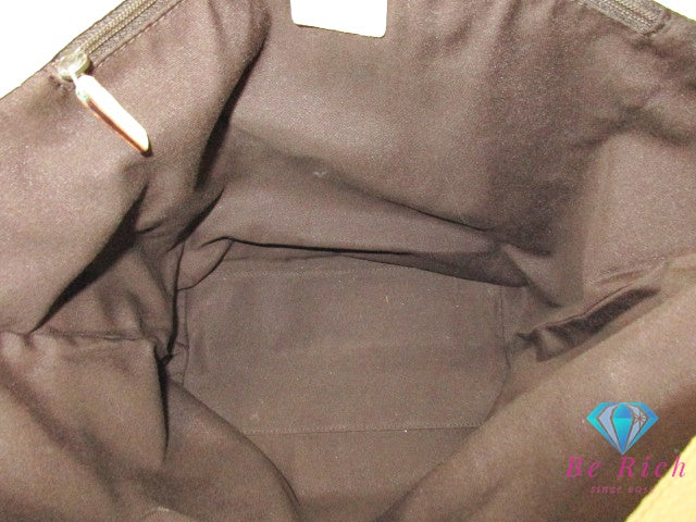 グッチ トートバッグ 120836 GG ブラウン 茶 アイボリー キャンバス レザー ハンドバッグ GUCCI 手提げ 鞄【中古】【送料無料】 bk9456