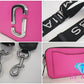 美品 マーク ジェイコブス MARC JACOBS ザ スナップショット ショルダーバッグ M0014503 ブライト ピンク レザー ダブル J ロゴ スモール カメラバッグ ポシェット クロスボディ 斜め掛け 鞄 ほぼ 未使用品 【中古】【送料無料】 bk9461