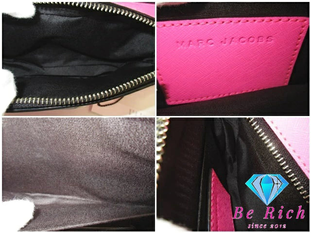美品 マーク ジェイコブス MARC JACOBS ザ スナップショット ショルダーバッグ M0014503 ブライト ピンク レザー ダブル J ロゴ スモール カメラバッグ ポシェット クロスボディ 斜め掛け 鞄 ほぼ 未使用品 【中古】【送料無料】 bk9461