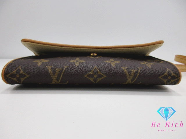 ルイ ヴィトン LOUIS VUITTON 2way ショルダーバッグ モノグラム ポシェット ツイン PM M51854 ブラウン 茶 PVC レザー ウエストポーチ クラッチバッグ 肩掛け 斜め掛け バッグ【中古】【送料無料】 bk9466