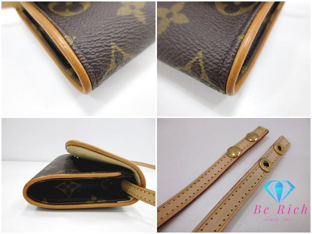 ルイ ヴィトン LOUIS VUITTON 2way ショルダーバッグ モノグラム ポシェット ツイン PM M51854 ブラウン 茶 PVC レザー ウエストポーチ クラッチバッグ 肩掛け 斜め掛け バッグ【中古】【送料無料】 bk9466