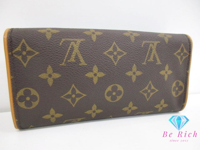 ルイ ヴィトン LOUIS VUITTON 2way ショルダーバッグ モノグラム ポシェット ツイン PM M51854 ブラウン 茶 PVC レザー ウエストポーチ クラッチバッグ 肩掛け 斜め掛け バッグ【中古】【送料無料】 bk9466