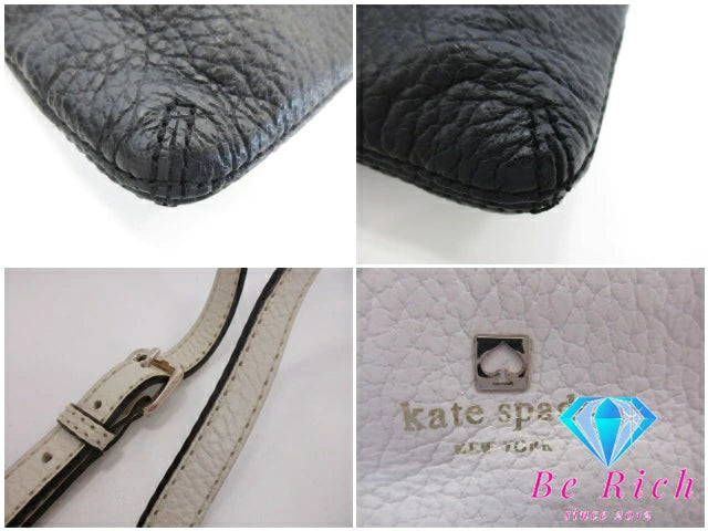ケイトスペード kate spade ショルダーバッグ WKRU1769 サウスポート アベニュー アイボリー ブラック 黒 レザー ロゴ クロスボディ 斜め掛け 肩掛け 鞄 【中古】【送料無料】 bk9472