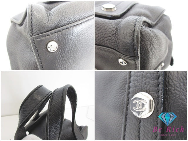 シャネル CHANEL ミニ ボストンバッグ ハンドバッグ A29316 ブラック 黒 レザー ココマーク CC ロゴ ショルダーバッグ 鞄 【中古】【送料無料】 bk9499