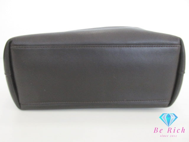 美品 クリスチャン ディオール Christian Dior マリスパール ハンドバッグ ブラック 黒 レザー ロゴ ショルダーバッグ 巾着 鞄 【中古】【送料無料】 bk9500